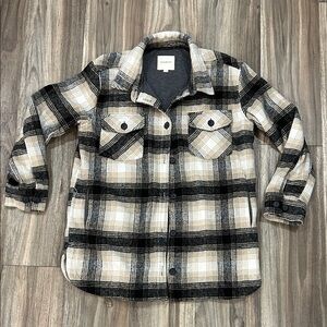 Thread & Supply Plaid Jacket in Black and Cream